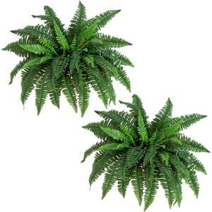 40IN Artificial Boston Fern Large Hanging Plant, Set of 2 Artificial Ferns
